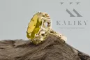 14k geltono aukso Geltonasis peridotas Žiedas Vintažiniai papuošalai vrc134y